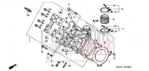 CULASSE DE CYLINDRE AVANT VTR1000SP5 de 2005